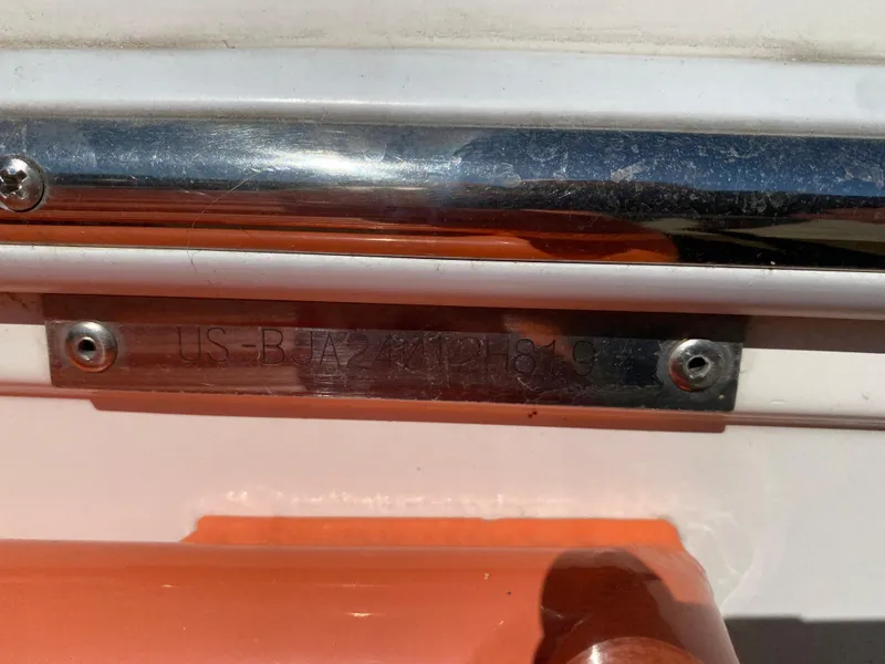 Slide: The Image of 2019 Baja 24 Outlaw boat identification plate with serial number. - 7