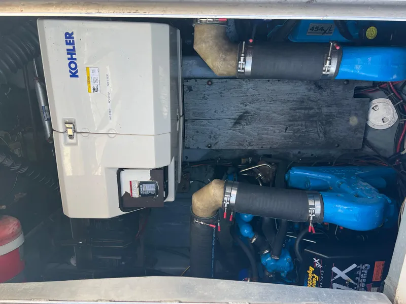 Slide: The Image of Engine compartment of 1997 Carver 380 Santego SE with Kohler generator. - 25