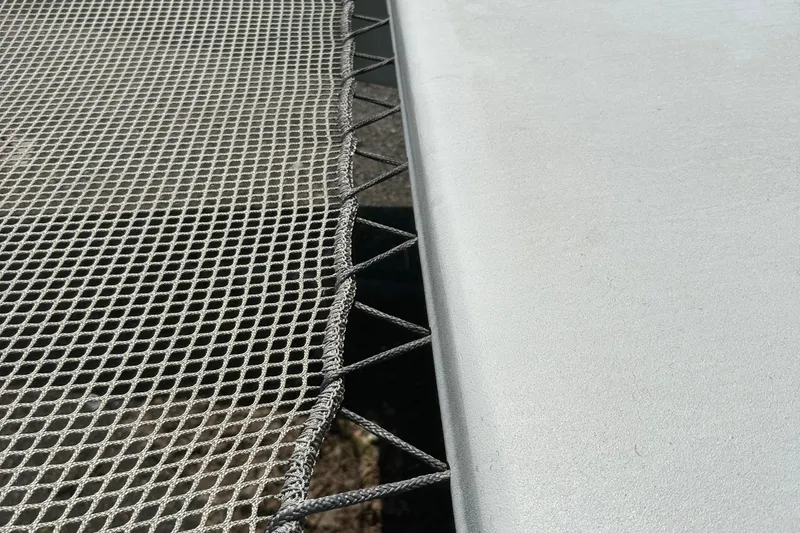 Slide: The Image of Close-up of Kelsall 38ma catamaran netting and deck, 2019 model. - 29