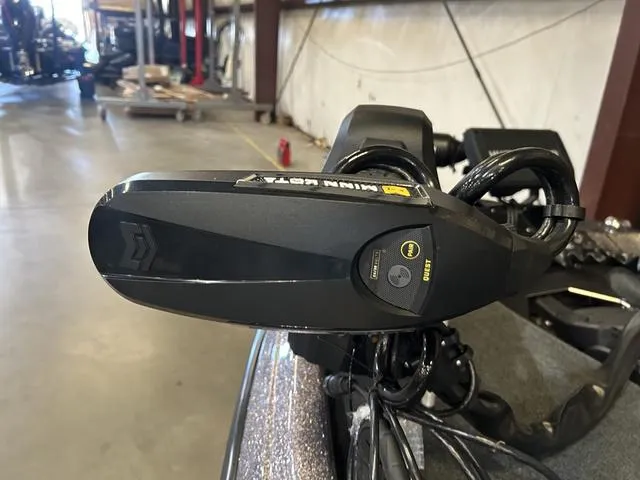 Slide: The Image of Close-up of a 2024 Skeeter ZXR 19 with Yamaha 225 "SHO" motor in a workshop. - 10