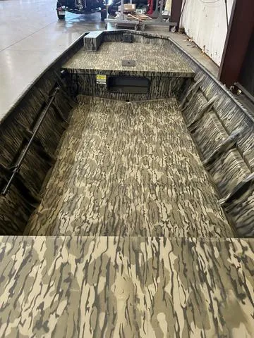 Slide: The Image of 2025 SeaArk 1648 Special boat interior with camouflage design, no motor. - 6