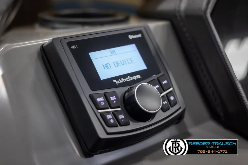 Slide: The Image of Bennington 16 SFSE 2025 boat stereo system with Bluetooth connectivity. - 26