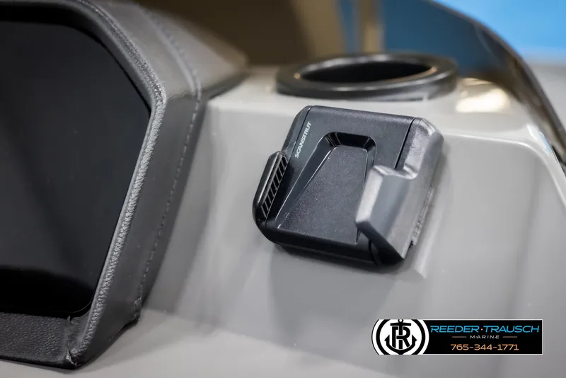 Slide: The Image of Dashboard of 2025 Bennington 16 SFSE boat with cup holder and device mount. - 29