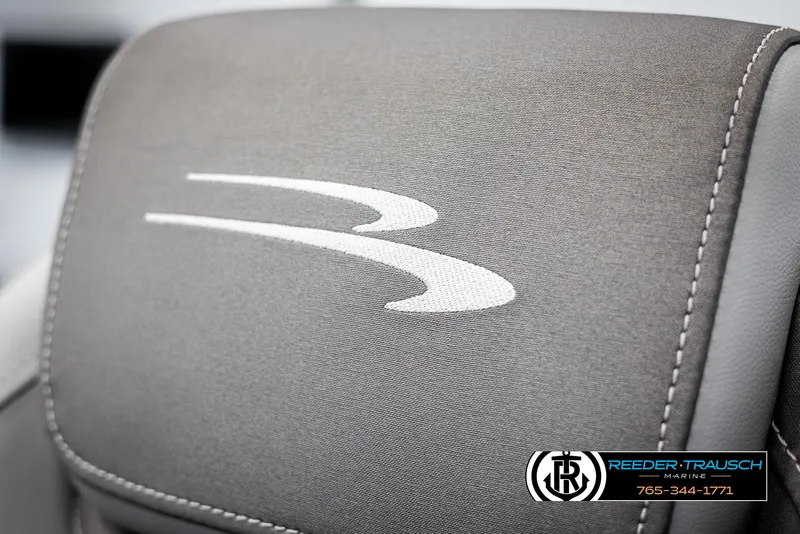 Slide: The Image of Close-up of 2025 Bennington 16 SFSE boat seat with logo embroidery. - 31
