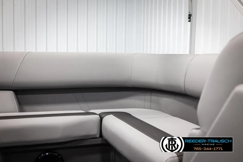 Slide: The Image of 2025 Bennington 16 SFSE boat interior with sleek, modern seating design. - 34