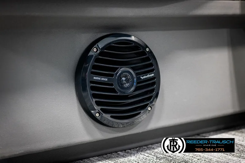 Slide: The Image of Marine-grade speaker on 2025 Bennington 16 SFSE boat interior. - 35