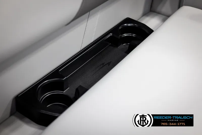Slide: The Image of 2025 Bennington 16 SFSE boat interior with cup holders and seating. - 38