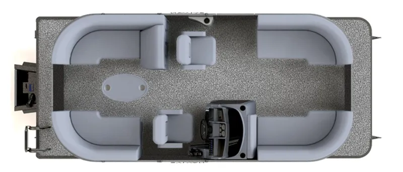 Slide: The Image of Top view of 2025 Sylvan Mirage 820 LZ pontoon boat layout. - 2