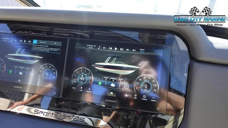 Slide: The Image of Dashboard of 2025 Chris-Craft Sportster with digital displays and controls. - 31