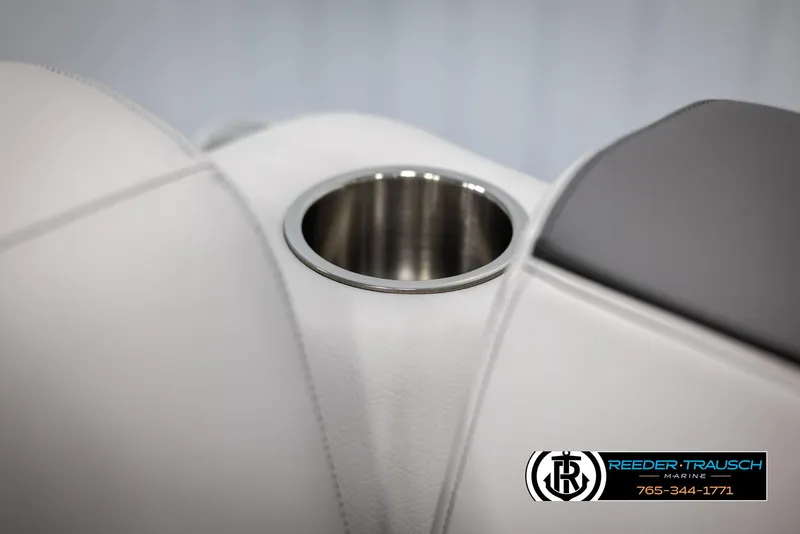 Slide: The Image of 2025 Avalon VENT CRB boat interior with stainless steel cup holder. - 41