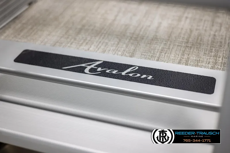 Slide: The Image of Close-up of 2025 Avalon VENT CRB branding on a textured surface. - 49