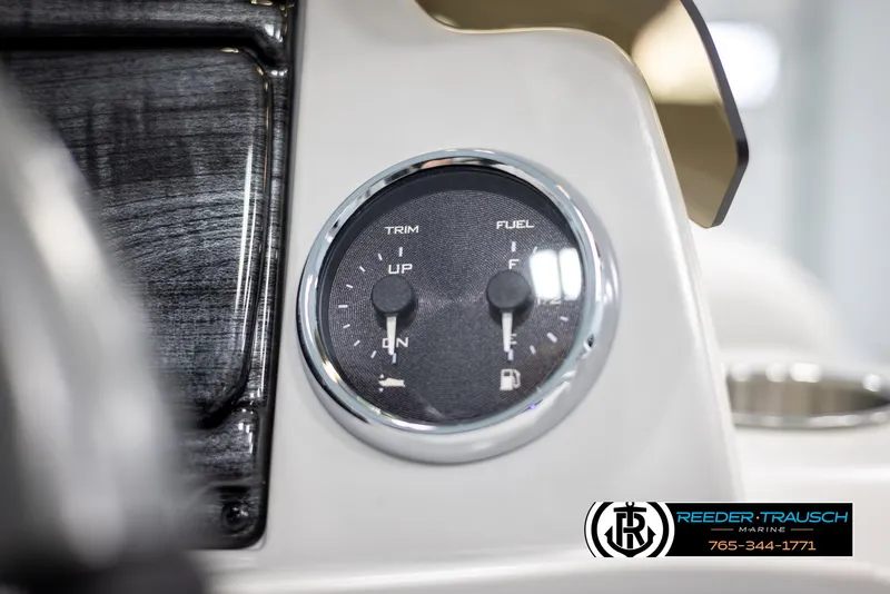 Slide: The Image of 2025 Avalon VENT CR dashboard with trim and fuel gauges. - 27