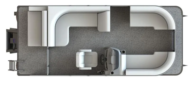 Slide: The Image of 2025 Sylvan Mirage 820 CRB pontoon boat layout with spacious seating and helm. - 2