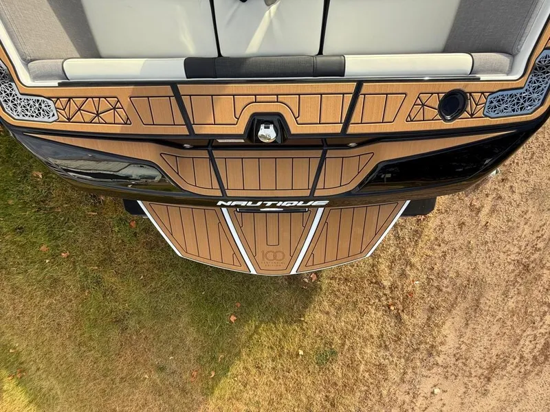 Slide: The Image of 2025 Nautique Ski 200 Open Bow boat, top view of deck and seating. - 43