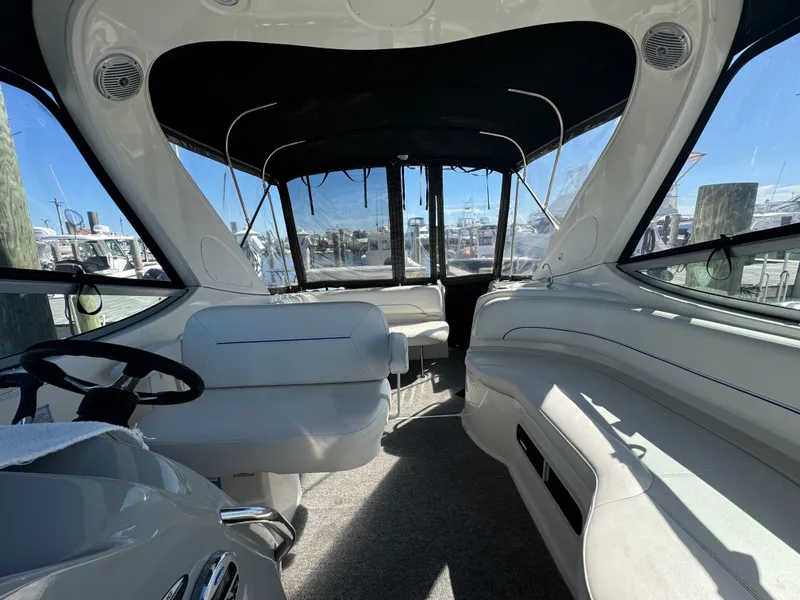 Slide: The Image of Interior of 2008 Bayliner 300 Ciera boat with seating and helm. - 11