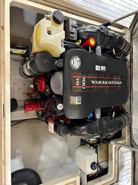 Slide: The Image of 2016 Hunt Yachts Harrier engine compartment with Volvo Penta V8 380 engine. - 3