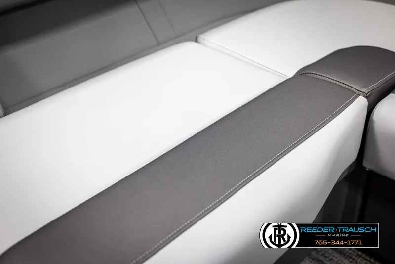 Slide: The Image of 2025 Bennington 21 SLSE boat seat with white and gray upholstery. - 37