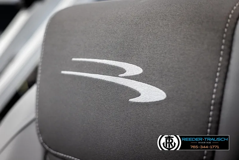 Slide: The Image of Close-up of 2025 Bennington 21 SLSE boat seat with logo embroidery. - 39