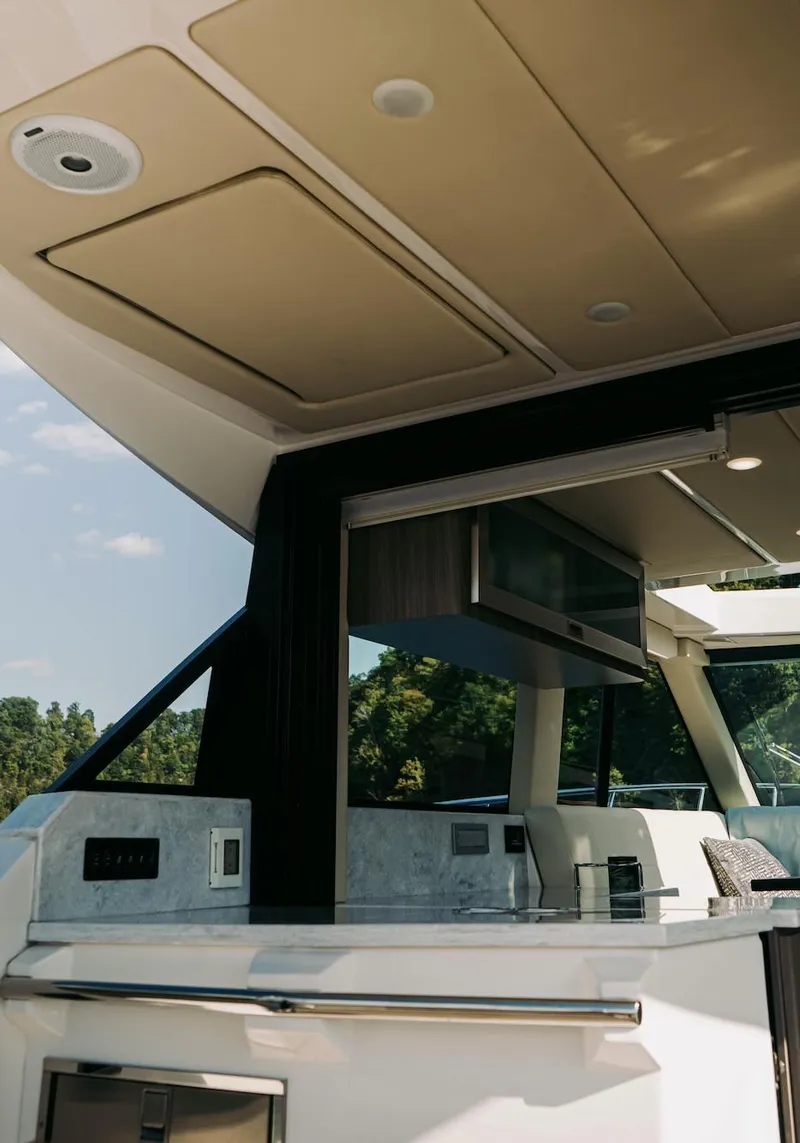 Slide: The Image of 2021 Regal 38 Grande Coupe interior with modern design and sleek finishes. - 7