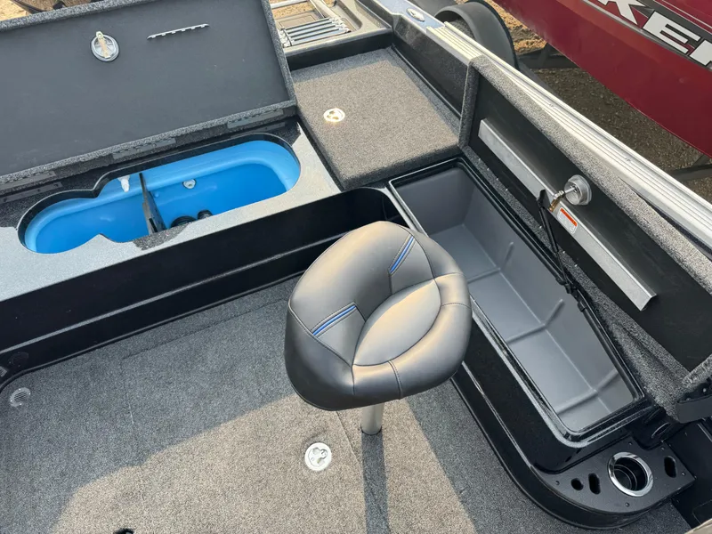 Slide: The Image of 2024 Nitro ZV20 boat interior with seating and storage compartments. - 28