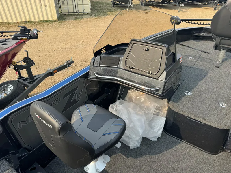 Slide: The Image of 2024 Nitro ZV20 boat interior with seating and control panel. - 9