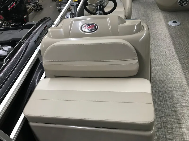 Slide: The Image of 2025 Ranger Reata 200F boat seat with storage compartments. - 20