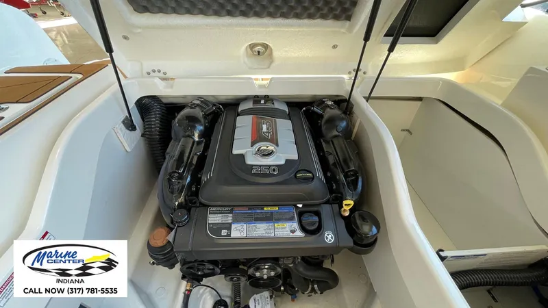 Slide: The Image of 2025 Bayliner D22I engine compartment with Mercury 250 horsepower engine. - 17