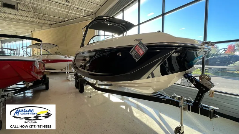 Slide: The Image of 2025 Bayliner D22I boat on display at Marine Center Indiana showroom. - 20