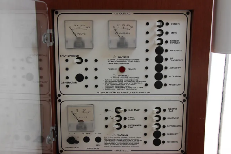 Slide: The Image of Electrical control panel on a 2005 Pro-Line 29 Express boat. - 9