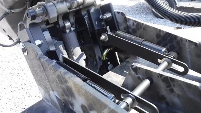 Slide: The Image of Close-up of 2025 Excel Boats Viper F4 1751 engine components. - 6