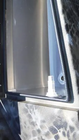 Slide: The Image of Close-up of 2025 Excel Boats Viper F4 1751 interior compartment detail. - 7