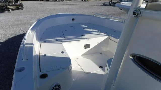 Slide: The Image of 2024 Pathfinder 2600 TRS boat deck, spacious and sleek design, ideal for fishing and leisure. - 6