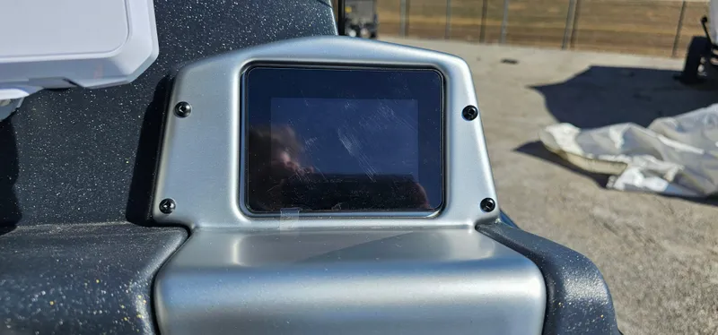 Slide: The Image of Dashboard of 2025 Tracker Pro Team 175 Crappie Edition boat, featuring a digital display. - 10