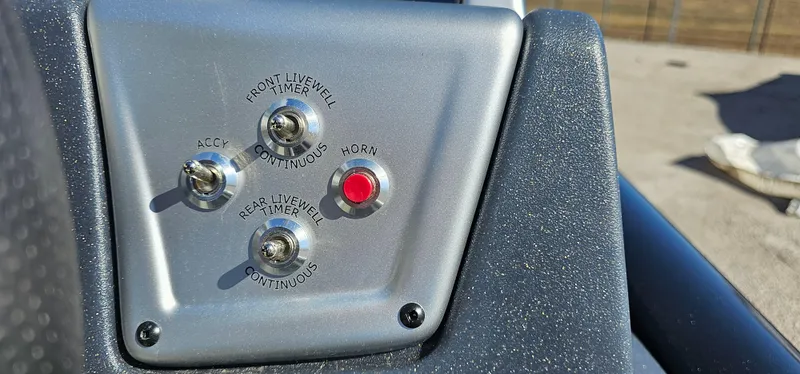 Slide: The Image of Control panel of 2025 Tracker Pro Team 175 Crappie Edition boat. - 11