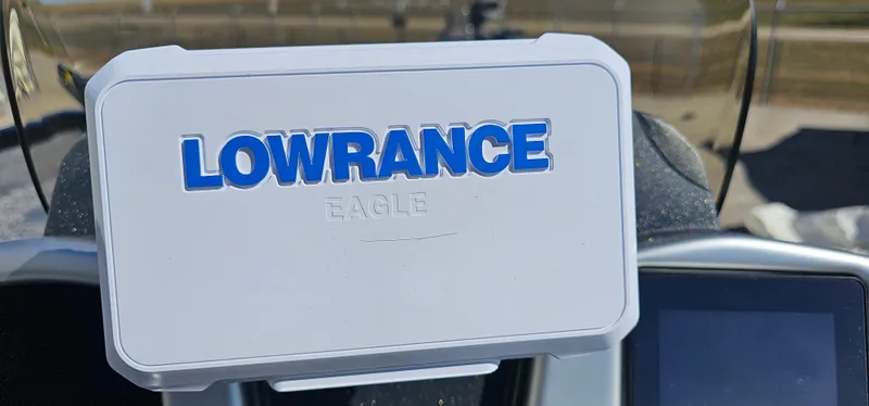 Slide: The Image of Lowrance device on 2025 Tracker Pro Team 175 Crappie Edition boat dashboard. - 9