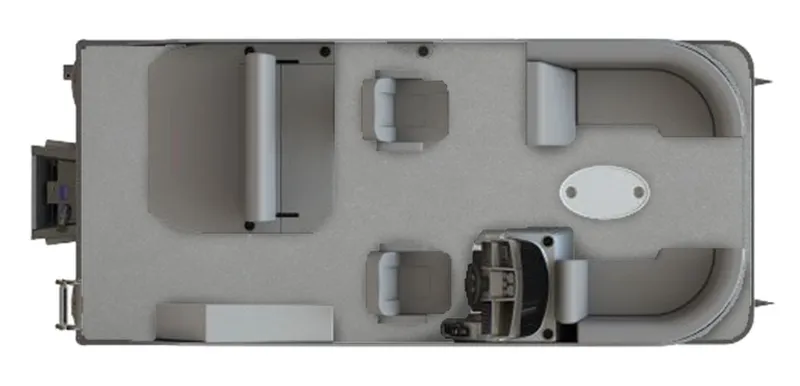 Slide: The Image of Top view of 2025 Sylvan Mirage Cruise 8520 CLZ DH pontoon boat layout. - 2