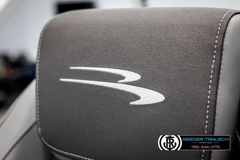 Slide: The Image of Close-up of 2025 Bennington 188 SSSE seat with logo embroidery. - 33