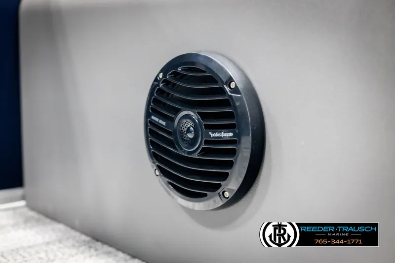 Slide: The Image of Speaker on 2025 Bennington 188 SSSE boat, featuring Rockford Fosgate audio system. - 37