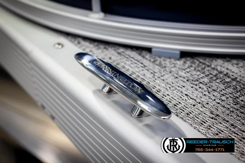Slide: The Image of Close-up of 2025 Bennington 188 SSSE boat cleat with textured deck surface. - 45