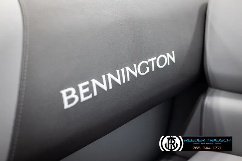 Slide: The Image of 2025 Bennington 21 SSRSE boat seat with logo, Reeder-Trausch Marine branding. - 34