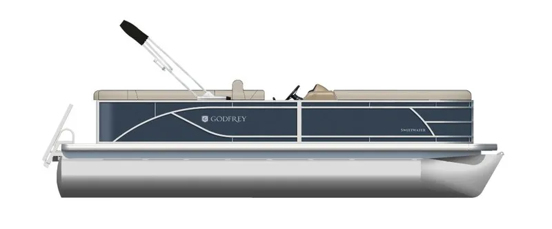 Slide: The Image of 2025 Godfrey SWEETWATER 2286 SB pontoon boat, side view, sleek design. - 34