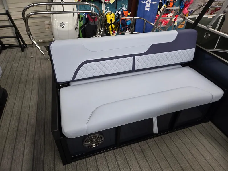 Slide: The Image of 2025 Godfrey SWEETWATER 2286 SFL boat seat with modern design and quilted upholstery. - 16