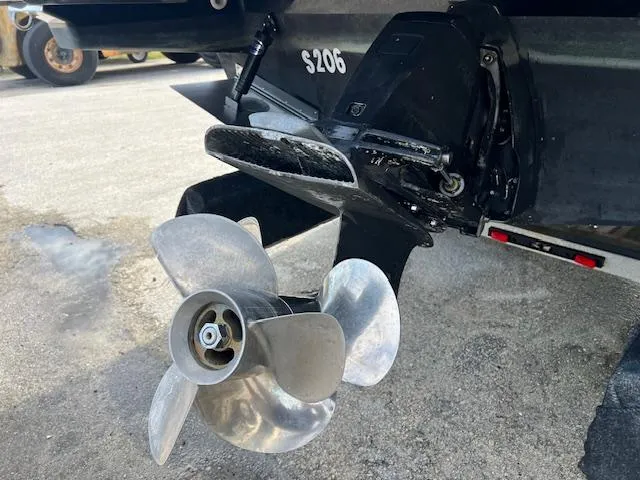 Slide: The Image of Close-up of 2019 Regal 26 Express boat propeller and stern drive. - 3