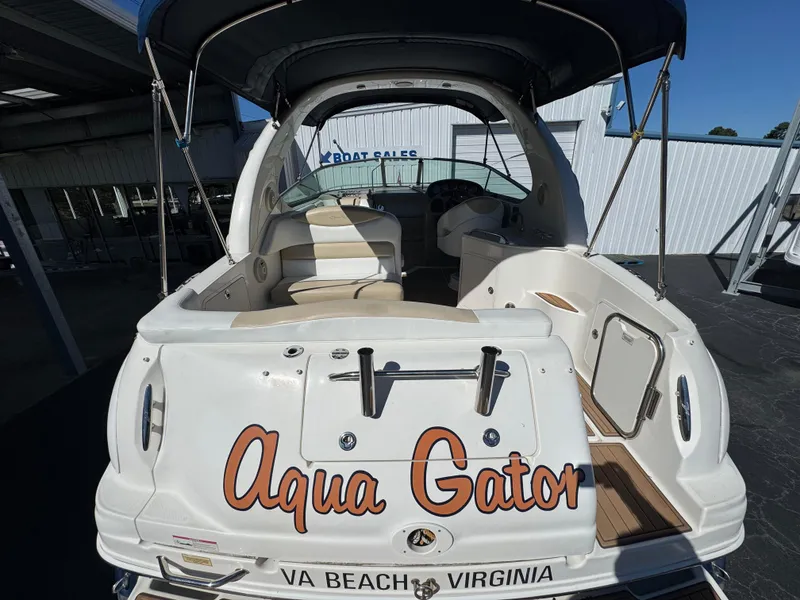 Slide: The Image of 2008 Sea Ray 280 Sundancer boat named "Aqua Gator" docked in Virginia Beach. - 8