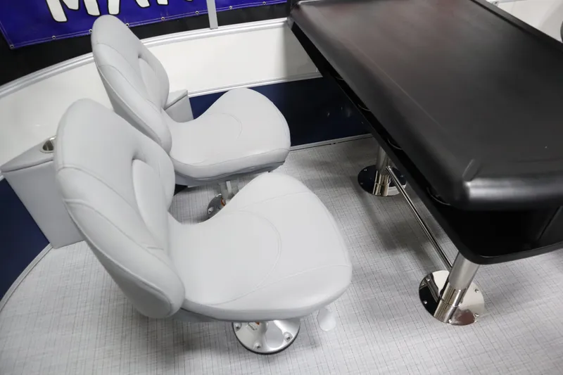 Slide: The Image of Luxurious seating area in 2025 South Bay 222E boat with modern design. - 20