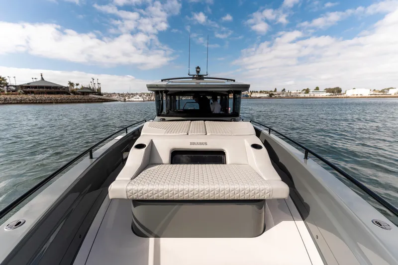 Slide: The Image of 2025 BRABUS 1000 Cross Cabin Signature Edition yacht on water, showcasing sleek design and luxury. - 15