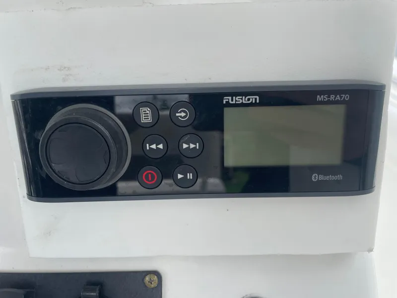 Slide: The Image of Fusion MS-RA70 Bluetooth stereo system on 2011 Sea Hunt Gamefish 29 boat. - 24
