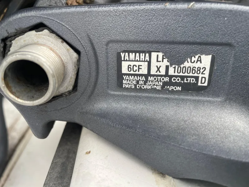 Slide: The Image of Close-up of Yamaha motor part label on 2011 Sea Hunt Gamefish 29 boat. - 47