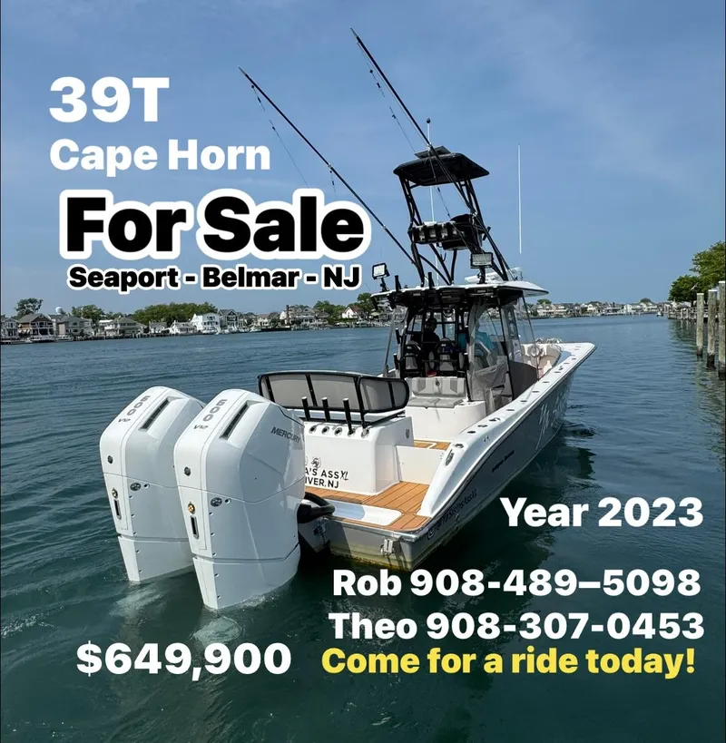 The Image of 2023 Cape Horn 39T boat in Seaport, Belmar, NJ, featuring Seakeeper technology. - 0