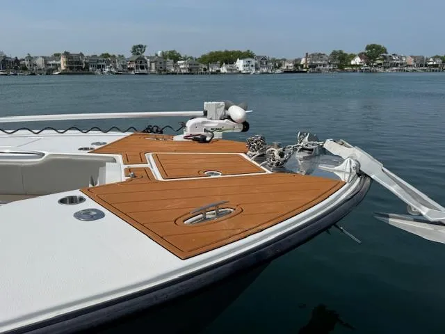 Slide: The Image of 2023 Cape Horn 39T boat with DuraBrite light fixture against blue sky. - 29